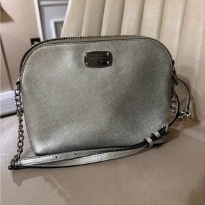Michael Kors Metallic Silver Crossbody Bag